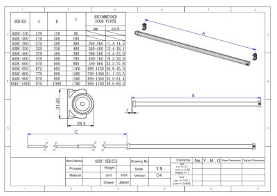 Slideback 6 Series dimension